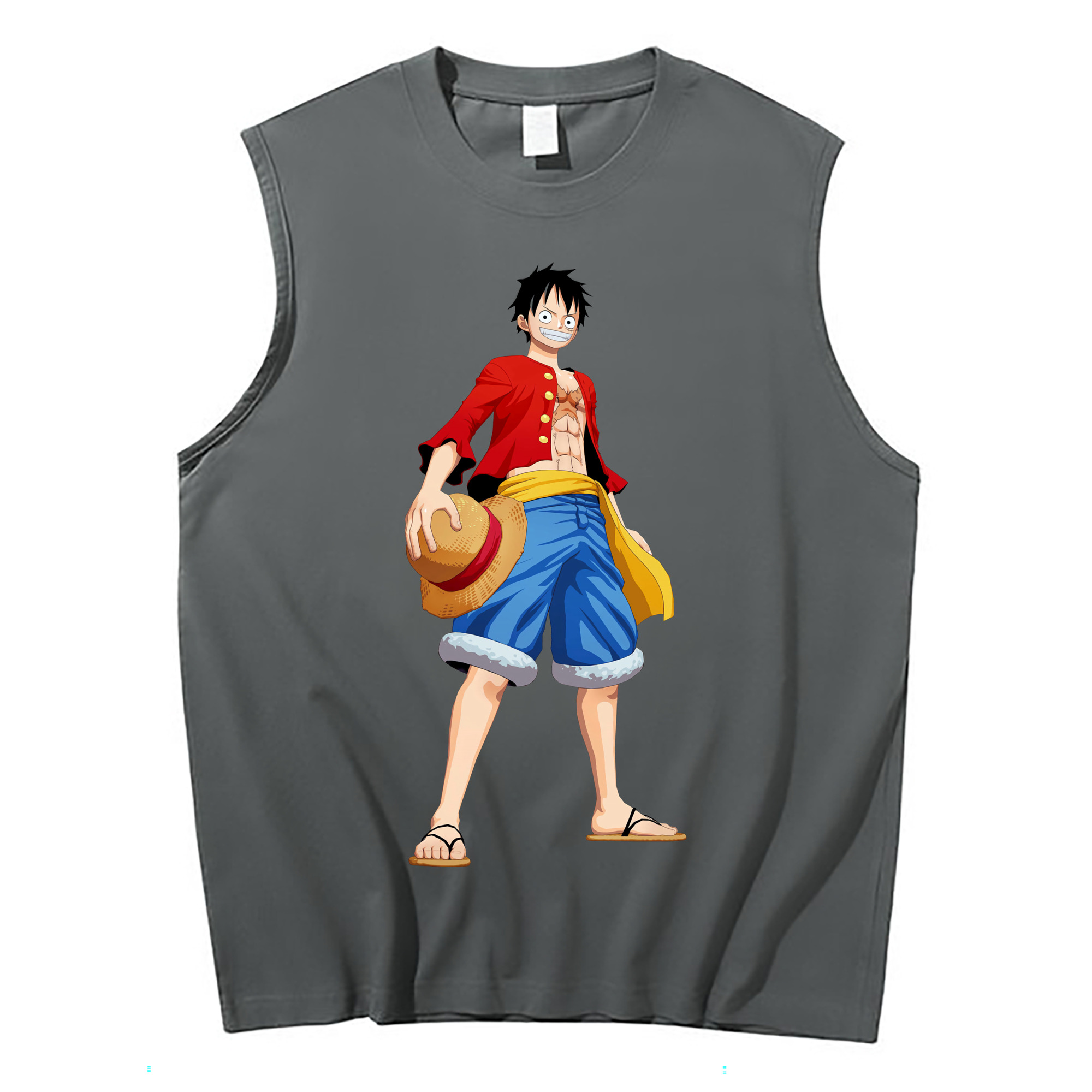 ワンピース モンキー・D・ルフィ ONE PIECE Monkey D. Luffy コットン100％タンクトップ（フロントプリント）